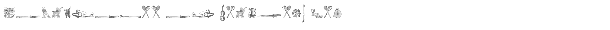 Sample characters Cornucopia od Dingbats Six Font